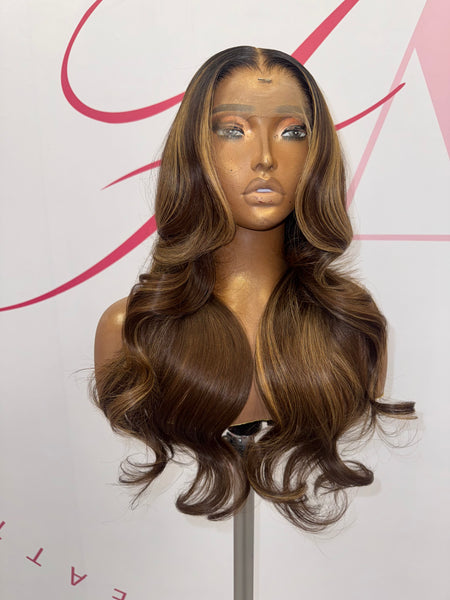 5x5 HD color3 wig customized