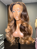 Amber 13by6 HD brown and honey blonde glueless frontal wig