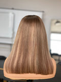 Bukola Bandile: Pre-Styled European Brown and Blonde  Raw Hair Full Density Glueless Closure Wig