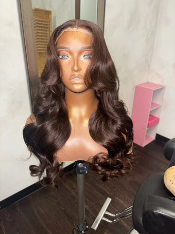 5x5 brown closure wig