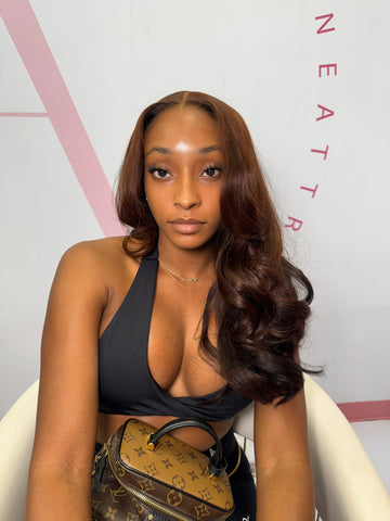 5x5 HD lace closure wig  - reddish Brown