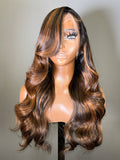 Amahle- Pre-Styled Virgin Hair Honey Blonde Highlights Frontal Wig
