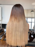 Chikum:Un-Styled European Honey Blonde Ombre  Full Density Glueless Frontal Wig