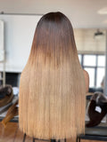 Fola Arno: Pre-styled European Honey Blonde Highlights Raw Hair Full Density Glueless Closure Wig