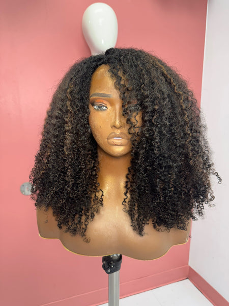 Afro Kinky Curly V-Part Wig
