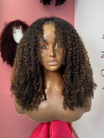 Afro Kinky Curly V-Part Wig