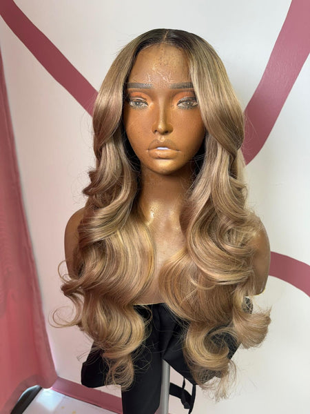 Customized 5x5 Raw Ash Blonde Wig
