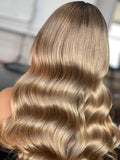 Remi Agetha: Pre-Styled European Blonde Highlight Raw Hair Full Density Glueless Frontal Wig
