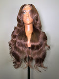 Amo- Pre-Styled Virgin Hair Chocolate Brown Frontal Wig