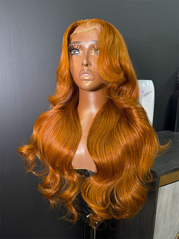 Adiel- Pre-Styled Virgin Hair Ginger Closure Wig