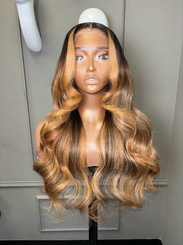 5 x 5 - 180% density highlighted wig (Uncustomized)