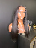 Adowa- Pre-Styled Virgin Hair 1b Natural Brown Closures Wig