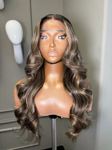 5x5 HD closure wig  - Ash Blonde Highlights