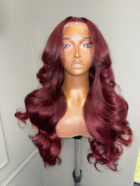 5x5 HD closure wig  - Burgundy