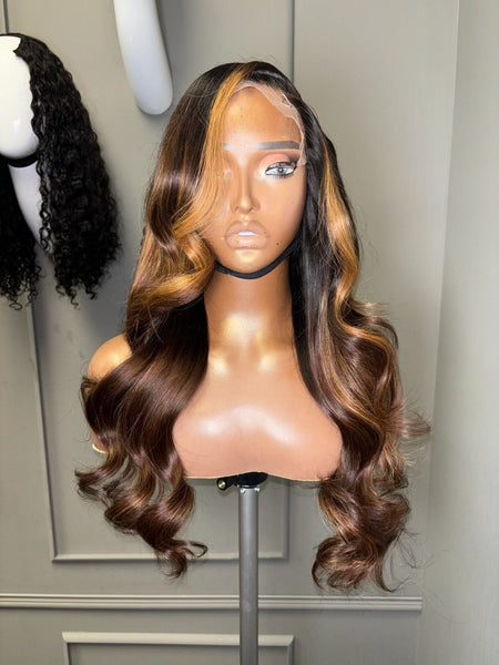 5x5 HD closure wig  - Honey Brown Blonde